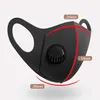 Amerikaanse voorraad Fashion Spons Gezichtsmasker met Filter Valve Designer Luxe Mond Maskers Katoen Herbruikbaar Wasbaar Ademend Black Gezichtsmasker Unisex
