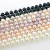 Neue natürliche 8-9 mm Süßwasser kultivierte Perlenhalskette Ohrringe Set Frau Mädchen Hochzeit Weihnachtsgeschenkschmuck Schmuck Design Großhandel 321J