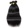 Ishow Péruvien Bundles de Cheveux Humains Trames 4pcs Jet Noir Brésilien Vierge Extensions de Tissage Droit pour Femmes Tous Âges 8-28 pouces