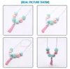 Child Kids Chunky Beads Necklace Fashion Tassel Pendants Girls Chunky Bubblegum Beads Chain Necklace For Party Gift