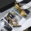 Na primavera de 2019, novos elementos de metal importados de couro decoração de cristal women039s sofisticados sandálias Highheeld1350878