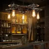 Loft Style Pendant Lampor Retro Industriell maskiner Gears Personlig Restaurang Bar Cafe Dekorativ Smidesjärn Lampa