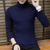 Neue Mode Herren Stricken Revers Pullover Langarm Rollkragen Kleidung Einfarbig Regelmäßige Pullover für Männer Winter Stehkragen mit M-3XL