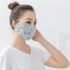 Summer Women Scarf Face Mask 27 Styles Silk Chiffon Handkerchief Outdoor Windproof Half Face Dust-proof Sunshade Masks Anti-UV Face Shield