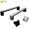 2 pcs Square Black Kitchen Cabinet Handles and Knob Wardrobe Handles Concise Drawer Knobs Furniture Handle Kitchen with Screws4052061