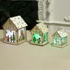 Natal conduzido luz vela casa madeira casa de natal ornamento de árvore diy home decoração de férias nice presente de natal festival presente dbc vt1213