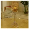 Single Candle Holder K9 Crystals Gold plated Acrylic Wedding Candelabra/ Centerpieces Center table Decoration Candlestick