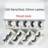 Whole 25mm Lashes 203050100 Pairs 25 mm False Eyelashes Thick Strip Mink Lashes Makeup Dramatic Long Mink Eyelashes Bulk2050177