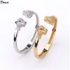 Donia jewelry luxury bangle European and American fashion exaggerated classic double panther head inlaid zircon bracelet set desig3780865