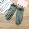 Fashion-300PAIRS / LOT Frauen-Handschuhe-Veloursleder-Gewebe-warme Schirm-Handschuhe Normallack-Dame Winter Driving Gloves