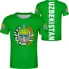 USBEKISTAN T-Shirt DIY kostenlos nach Maß Name Nummer Usb T-Shirt Nation Flagge Usbekistan Usbekisches Land Textdruck Foto Kleidung