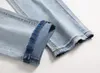 Jeans pour hommes Hommes Biker Vintage Style Mâle Trou Distrresse Slim Fit Denim Pantalon Casual Pantalon Bleu Clair Taille Asiatique