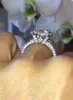 Vecalon Vintage Ring 925 Sterling Silver Princess cut 3ct Diamond Cz Engagement Wedding Band ringen voor vrouwen Vinger Sieraden