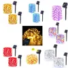 7m 12m 22m Solar Lamps LED String Lights 100/200 LEDS Outdoor Fairy Holiday Christmas Party Garlands Lawn Garden Waterproof