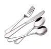 Högkvalitativ silver bestick bestick sätter sked gaffel kniv tesked rostfritt stål dinnerware set lyx bestick porslin set