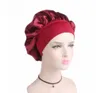 Women Wide Band Satin Silk Bonnet Cap Bekväm Natt Sova Cap Ladies Soft Silk Lång Hårvård Bonnet Headwrap GB1323