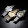 Designer relógios luxo mens gelada fora relógios de pulso bling diamante relógio automático hip hop jóias homens modernos moda cúbico zirconia encantos