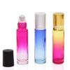 Mode 10 ml arc-en-ciel bouteille en verre vide parfum bouteilles à rouleaux Portable voyage coloré huile essentielle rouleau sur conteneur