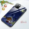 Nya mobiltelefonfodral för 11 / xs Creative Christmas Cartoon Tempered Glass Cover DHL Gratis