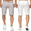 Cool Hommes Slim Fit Coton Solid Coton Blend Soft Travail Uniforme genou Longueur Casual Short Armée Été Armée Vert Blanc Blanc Beige Shorts