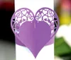 Anneaux de serviette de fleur de coeur creux pour le mariage / fête / table de décoration de fête Favors Fourniture de fête Favors de mariage