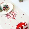 Julbordduk Julprydnad Bomull Tryckt bordsskydd Snowflake Elk Snowman Santa Cartoon Xmas Table Flag Dekor 28 * 270cm