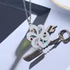 Stainless steel Women Necklace Rotating Fashion flower crystal pendant Valentines Gift For Girlfriend wife Friend Best gift