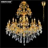 Luxurious Vintage Large Gold Crystal Chandelier Light Crystal Sliver Pendant Lustre Light Fixture 3 tiers 29 Arms Hotel Lamp Fast Shipping