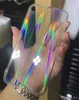 Gradient Rainbow Laser Fodral för iPhone X XS Max XR Transparent för iPhone 11 XR 6 6S 7 8 Plus Clear Acrylic Cover