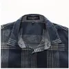 Marke männer Denim Blau Shirts Frühling Lange Ärmel Plaid Farbe Passenden Hemd Designer Revers Shirts Für Männer