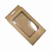 Colorful 10x17x1.5 cm 20pcs Lot Kraft Paper Poly Window Electronic Accessory Hang Hole Packing Box Paperboard Handmade Soap Phone Case Boxes