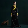 Lhassa Népal rose noir robe tibétaine brocart coton soie satin robe tibétaine femmes robe tibétaine quotidienne femmes vêtements ethniques chinois