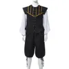 Men's Renaissance Costumes Vintage 3 Piece Set Doublet Costume with Poet Shirt and Breeches Medieval Cosplay