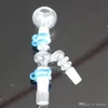 Recuperar apanhador de cinzas para bongo de vidro 45 90 graus 14mm 18mm feminino masculino adaptador de vidro comum com clipe deeck para dab rigs bong