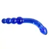Vatine Butt Plug Crystal Glas Anale Kralen Masturbator Dildo Fake Penis G-Spot Stimulatie Blauw Pyrex Seksspeeltjes Voor Dames Heren S627