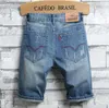 Mens Ripped Denim Shorts Jeans Vintage Fashion Designer Washed Knee Length Summer Hip Hop Short pants Trousers