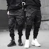 Men Multi-pocket Elastic Waist Design Harem Pant Men Streetwear Punk Hip Hop Casual Trousers Joggers Male Dancing Pant GW013