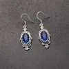 Acid Blue Rhinestone Designer Earrings Silver Long Drop Earring For Women Vintage Bridal Jewelry Wedding Birthday Gift For Friend