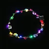 Blinkande LED -strängar Glow Flower Crown pannband Lätt party Rave Floral Hair Garland Luminous Wreath Wedding Flower Gift RRA26222480495