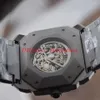 grossist Grå Herrklockor Luxusuhr Titan stålband Tourbillon urtavla automatiskt uhr Mekanisk glasbotten 41mm Armbandsur