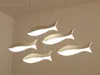 Creative small fish restaurant chandelier Simple personality living room lamp modern LED bar chandelier fashion dining room table lighting