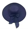 Chapeau de paille à large bord d'été Floppy Wide Brim Sun Cap Bowknot Beach Pliable Pliable Beach Panama Chapeaux Chapeau d'église