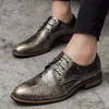 British Style Alligator Leather Dress Shoes Men Fashion Business Crocodile Shoes Men's Lace-up Breathable Casual Oxford Shoes Kundura