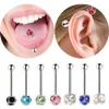 1pc rostfritt stål tunga piercing punk rock stil tunga ringar nippelringar brosk örhänge tragus kropp piercing smycken