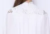 Elegante witte avondformele jurken lang met overslag A-lijn kant chiffon hoge hals cape mouw Saoedi-Arabische kaftan beroemdheidsfeest P6996256