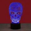 Halloween 3D Skull Night Light USB Powered Ambient Light Desktop Festival Decoration Lighting White Multicolor 1 PC