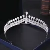 Kristal Strass Bruiloft Kroon Zilveren Bruid Tiara's en Kroon Hoofdtooi Haaraccessoires Voor Vrouwen Bruiloft Bruids Hoofddeksel289s