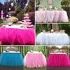 Christmas Party Tulle Table Skirt Cover Birthday Wedding Festive Party Decor Princess Table Cloth Skirt Supplies 5 Colors