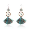 Turquesa Beads Dream Catceiro Lã Fringed Setor Borla Brinco Colorido Estilo Étnico Eardrop Moda Mulheres Brincos Jóias Criativo Presente