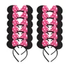 12st. Sparkling Pink Glitter Sequin Mouse Ears Pannband för födelsedagsfest Halloween Gilrs Hårtillbehör 12 Pink Sequin 1227J